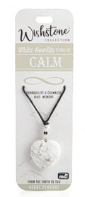 Wishstone White Howlite Heart Pendant