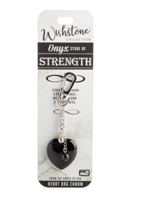 Wishstone Onyx Heart Bag Charm