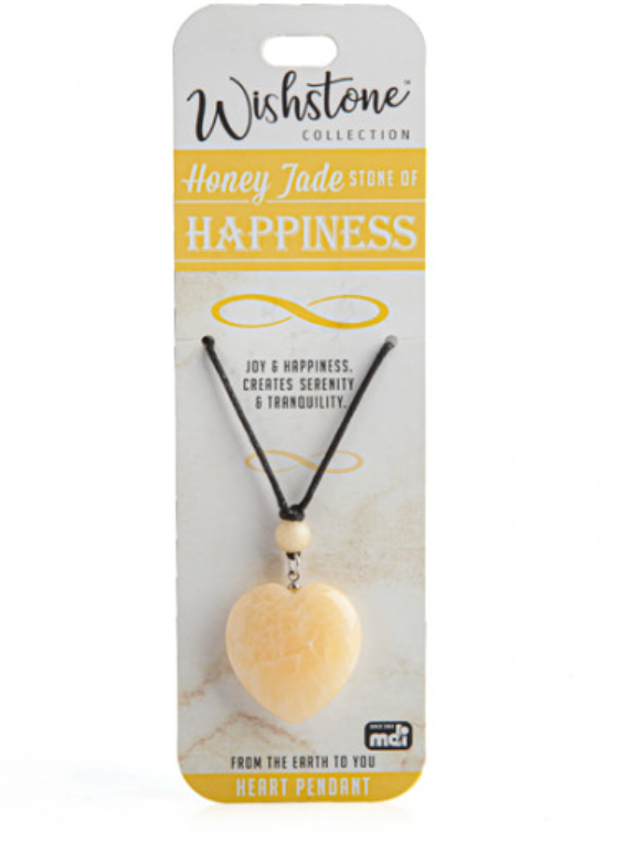 Wishstone Honey Jade Heart Pendant