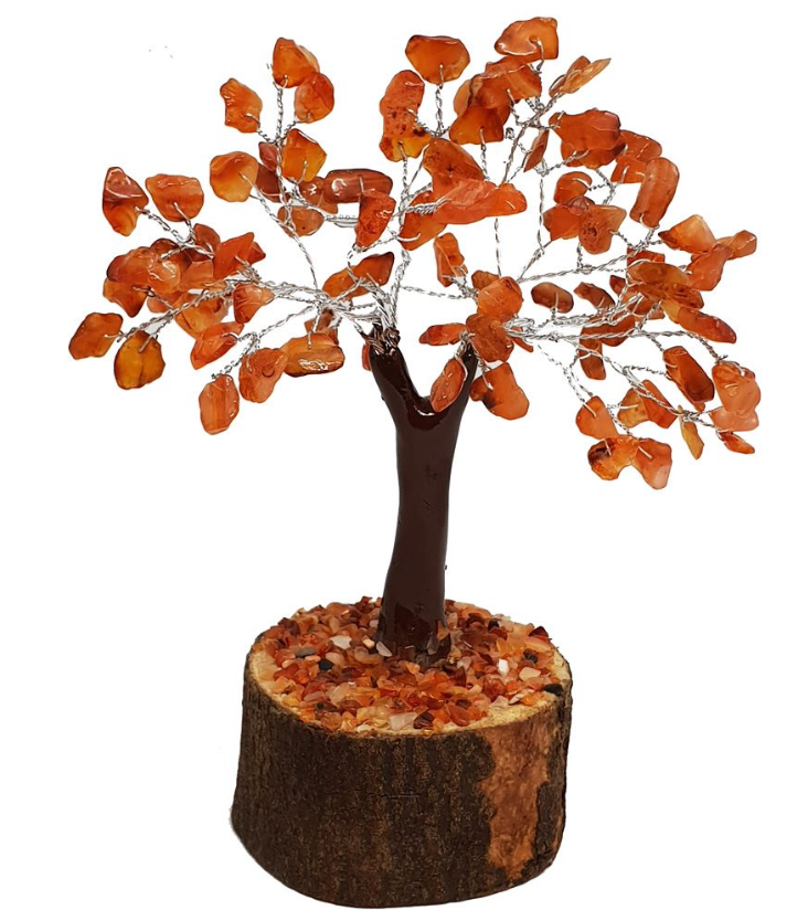 Carnelian Gem Tree 100 Beads 19cm