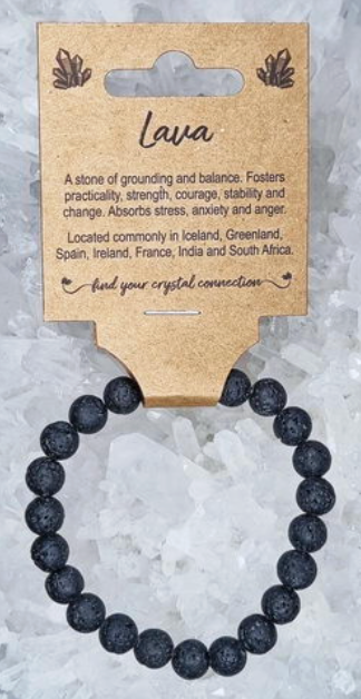 Lava Crystal Bead Bracelet Medium