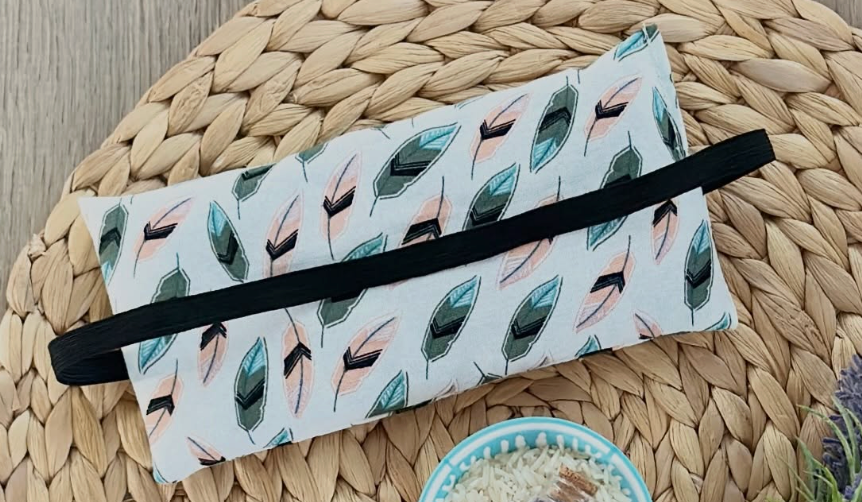 Meditation Eye Pillow - Feather Clear Quartz
