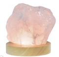 Rough Rose Quartz on LED Base