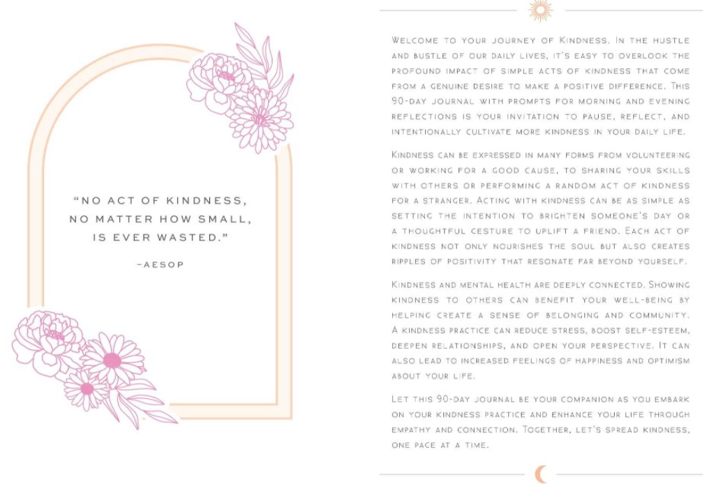 Kindness Reflection Journal 90 Days