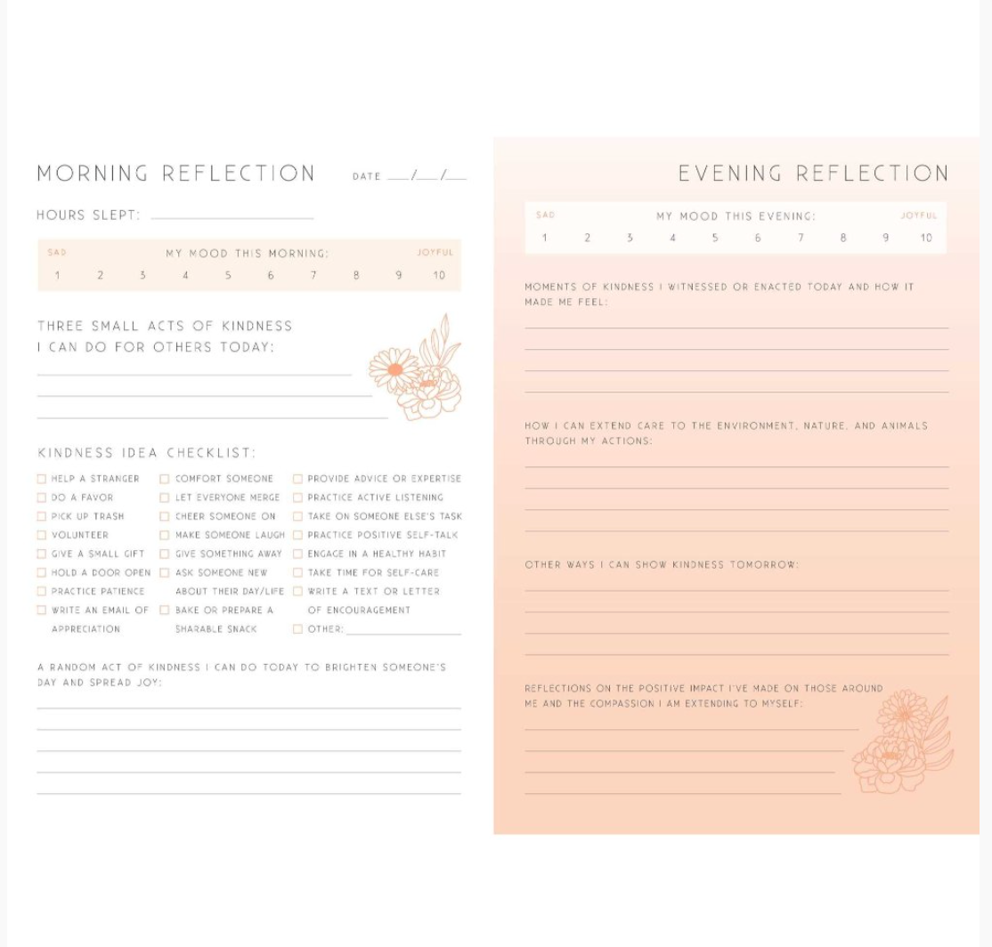 Kindness Reflection Journal 90 Days