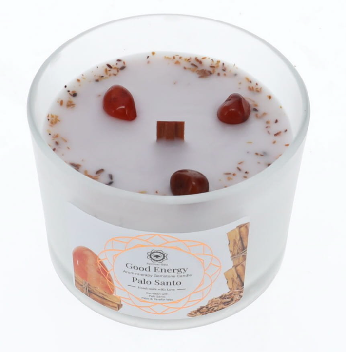 Palo Santo Scented Good Energy Gemstone Candle