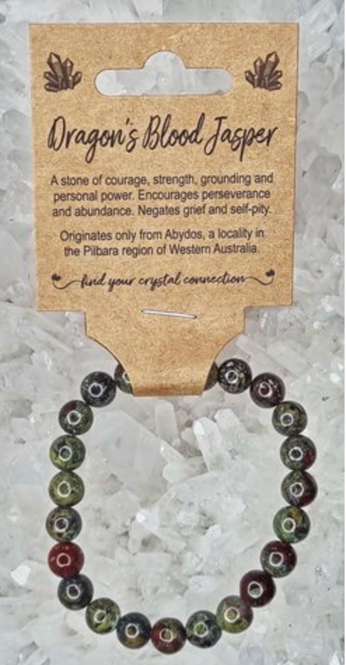Dragon's Blood Jasper Crystal Bead Bracelet Medium