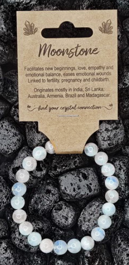 Moonstone Crystal Bead Bracelet Medium