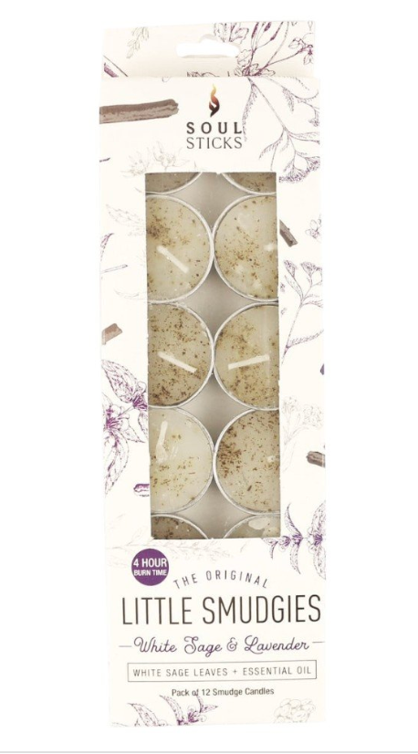 Soul Sticks Little Smudgies White Sage & Lavender 12pk Smudge Soy T-Light Candle