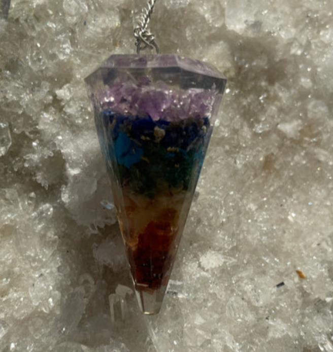 Orgonite with Chakra Crystals Pendulum