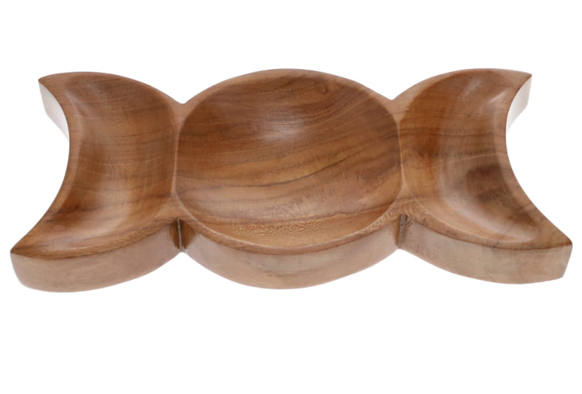 Triple Moon Wooden Bowl