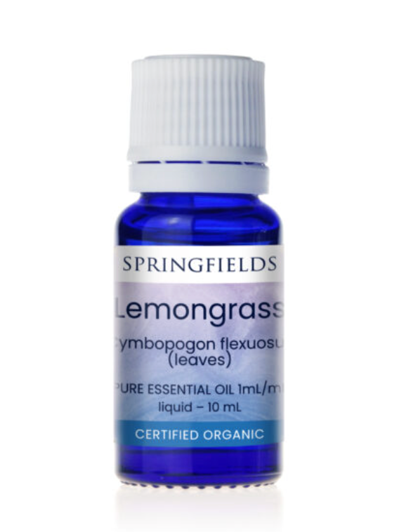 Springfields Essential Oil Lemongrass 10ml Certified Organic