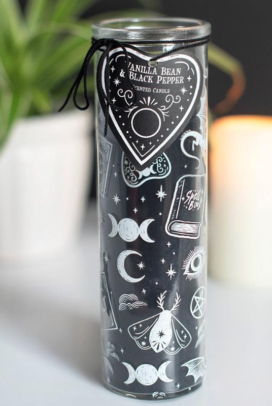 Gothic Print Vanilla Bean & Pepper Scent Tube Candle