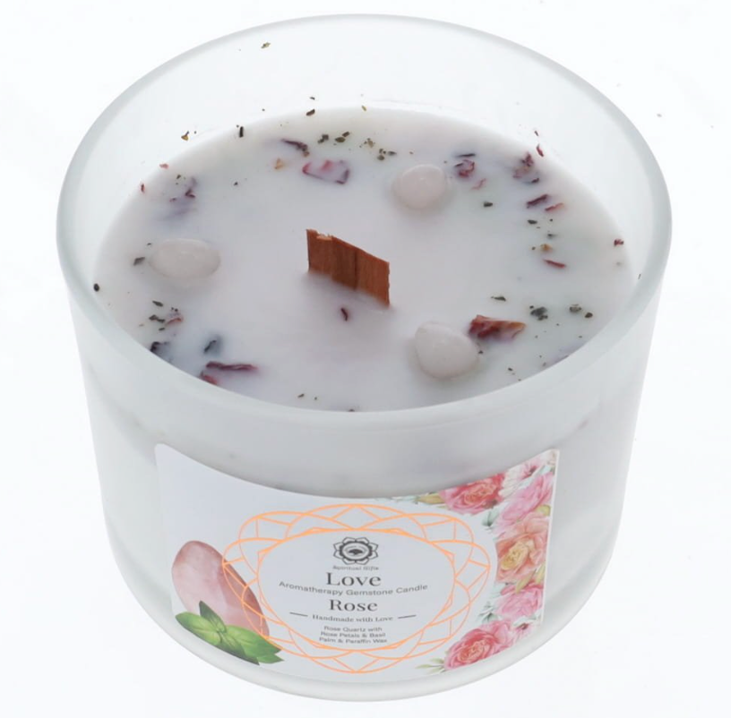 Love Rose Scented Gemstone Candle