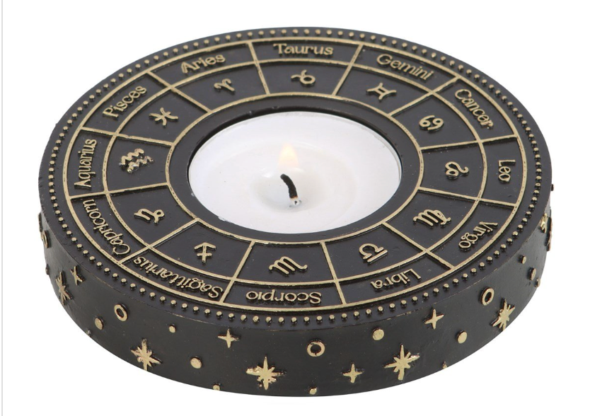 Astrology Wheel Resin Tealight Candle Holder