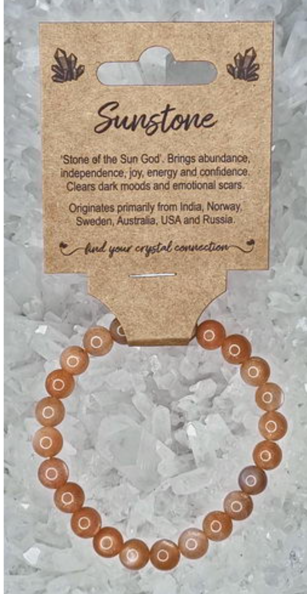 Sunstone Crystal Bead Bracelet Medium