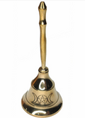 Triple Moon Pentacle Gold Bell