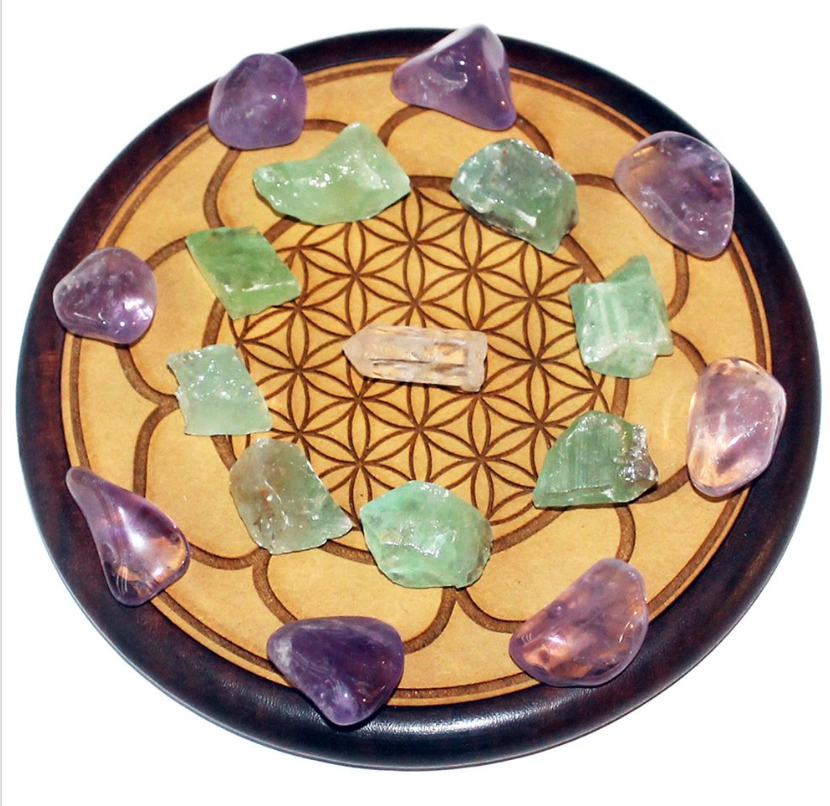 Healing Tumbled Crystals with Grid Board