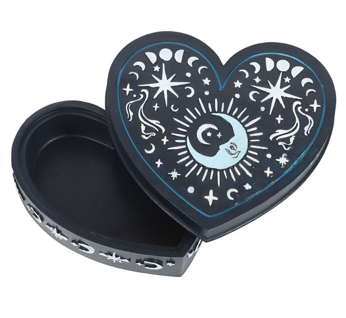 Blue Moon Heart Trinket Box