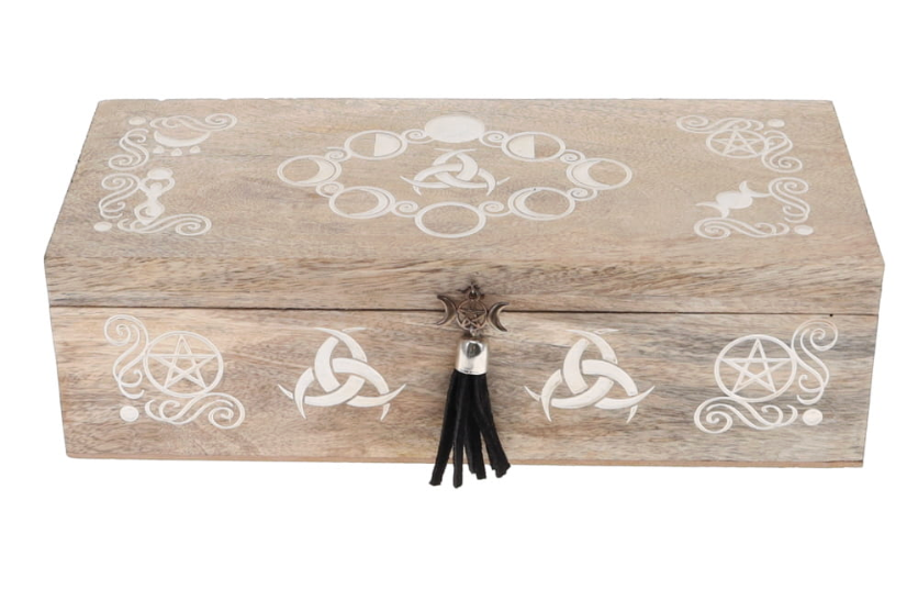 Moon Phase 3 compartment Wooden Box