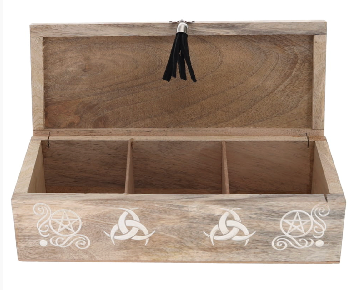 Moon Phase 3 compartment Wooden Box