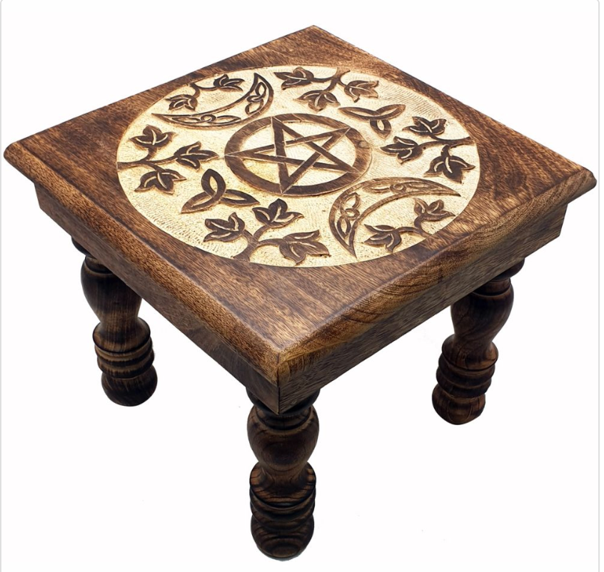 Triple Moon Pentacle Altar Table