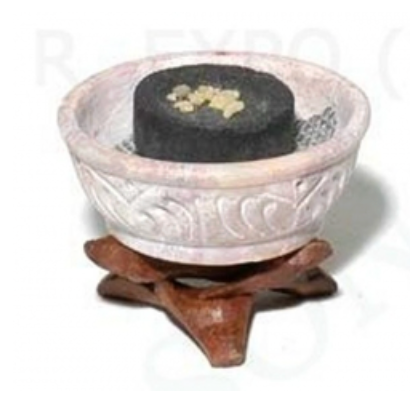 Sandstone Charcoal Burner with Wooden Legs