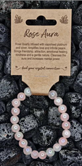 Rose Aura Crystal Bead Bracelet Medium