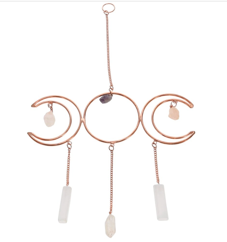 Triple Moon Gemstone Hanging