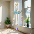 Blue Aquamarine Moon Suncatcher