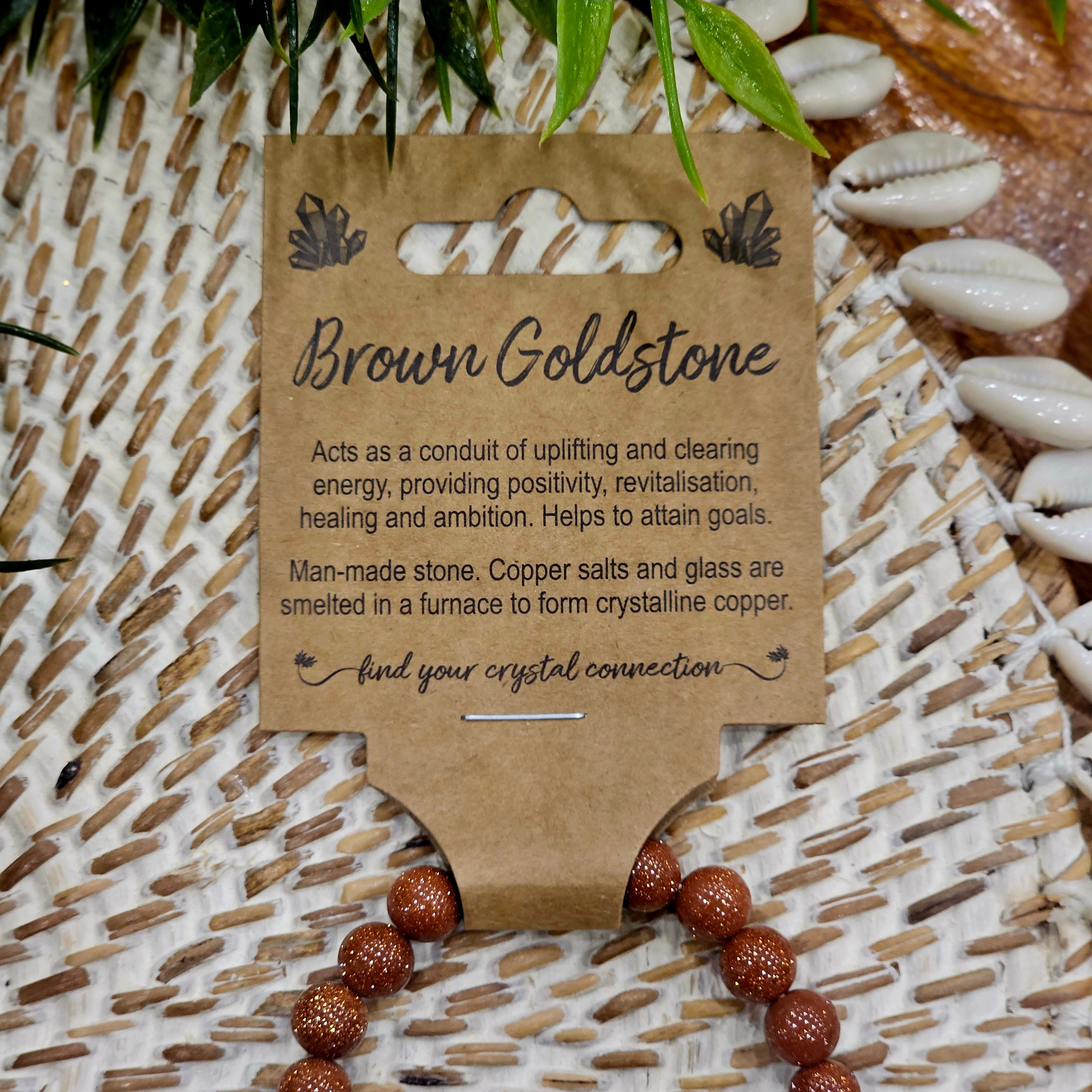Brown Goldstone Crystal Bead Bracelet