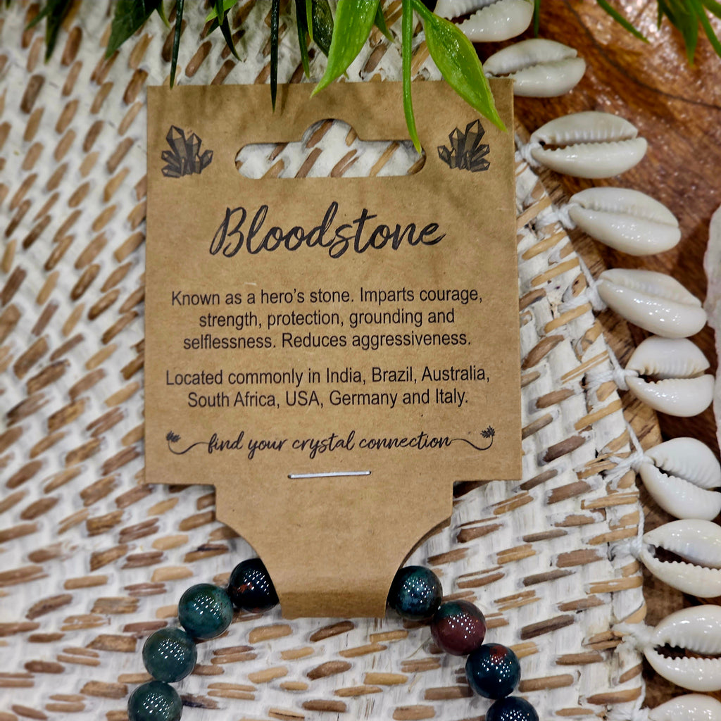 Bloodstone Crystal Bead Bracelet Medium