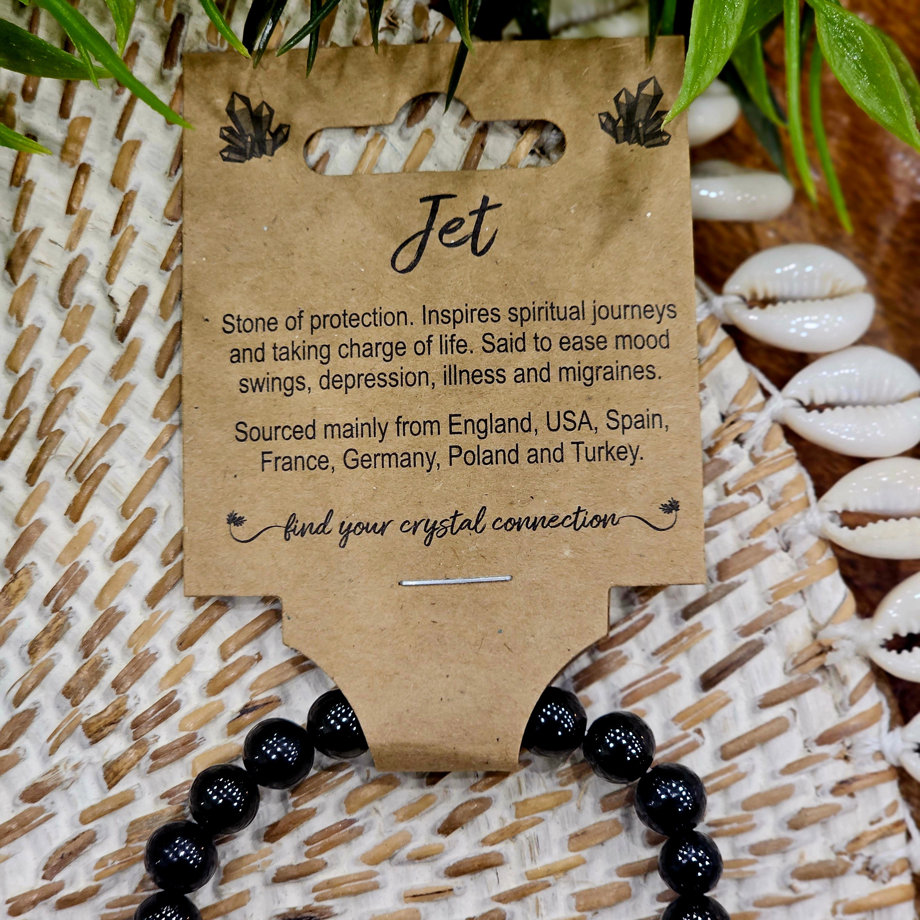 Jet Crystal Bead Bracelet