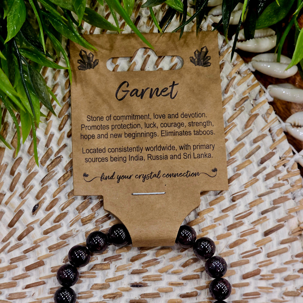 Garnet  Crystal Bead Bracelet Medium