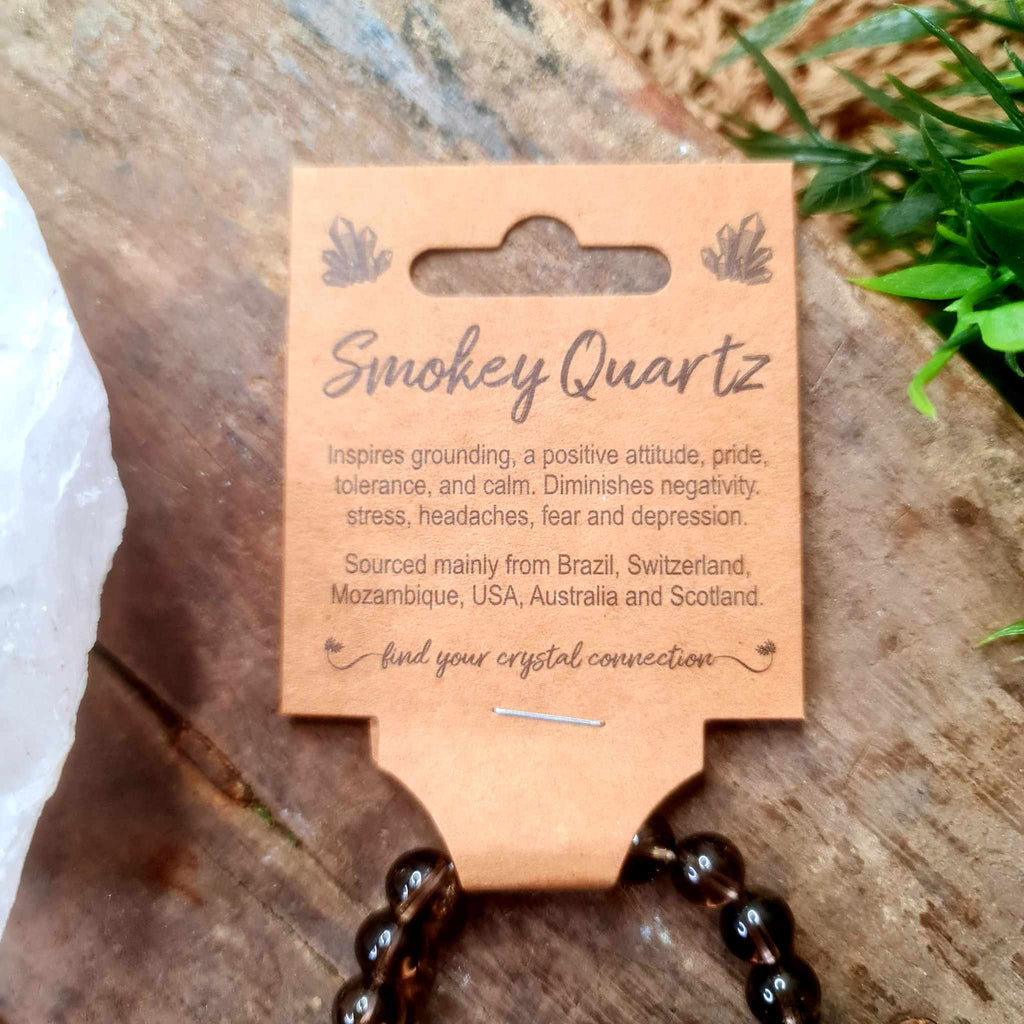 Smokey Quartz Crystal Bead Bracelet Medium