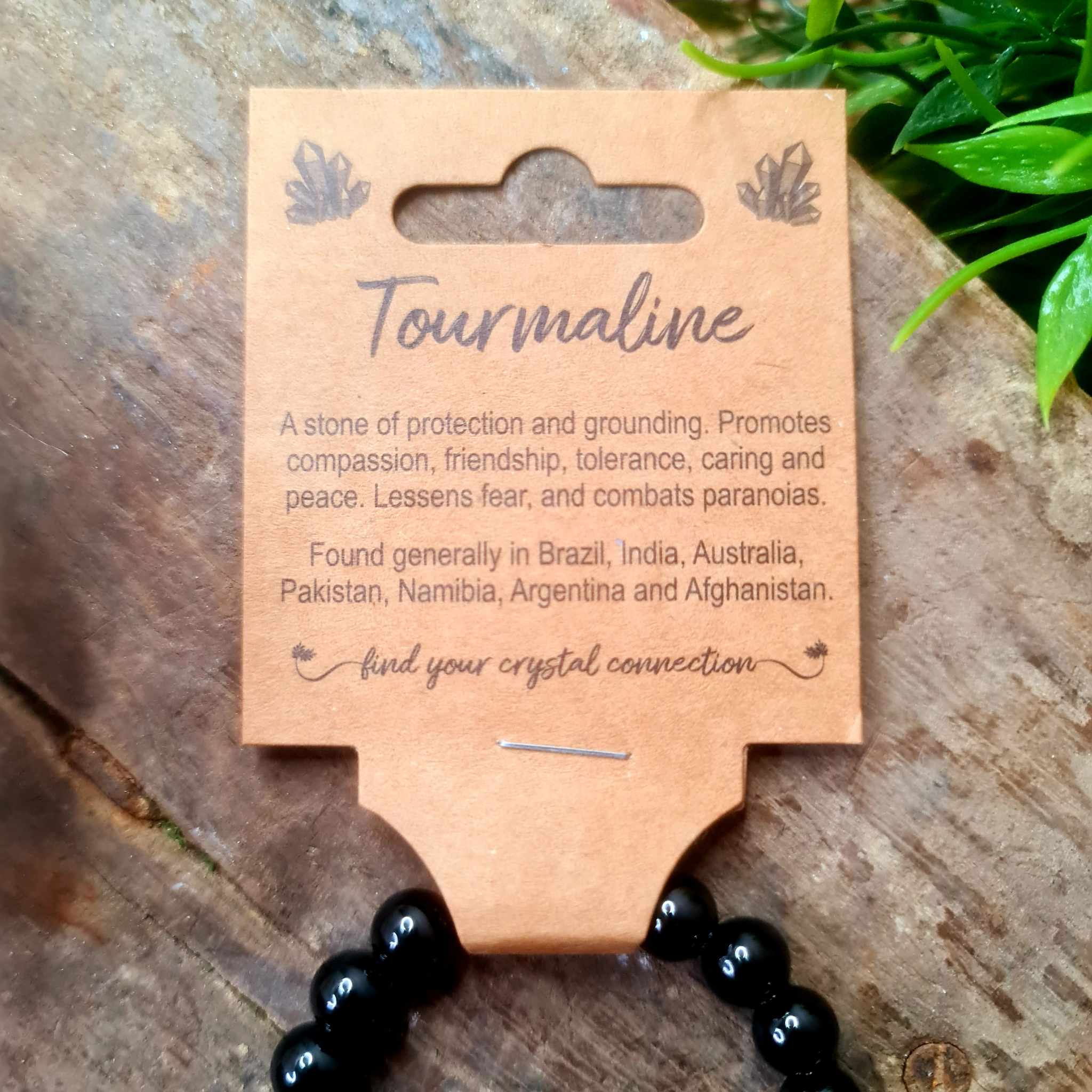 Black Tourmaline Crystal Bead Bracelet Large
