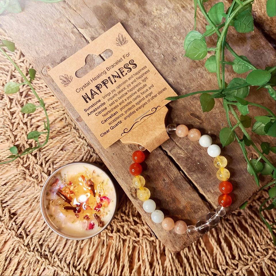 Happiness Crystal Bead Bracelet
