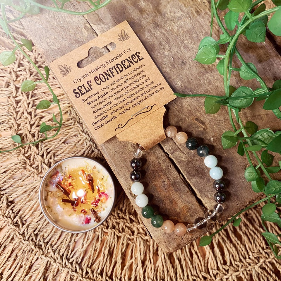 Self Confidence Crystal Bead Bracelet